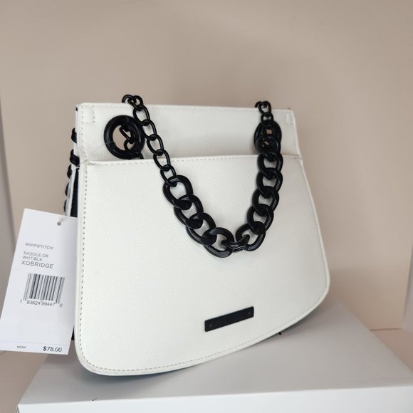 Betsey Johnson Whipstitch XOBRIDGE Crossbody Purse - White/Black - NWT - Picture 2 of 10